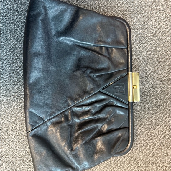 Fendi Black Leather Clutch
